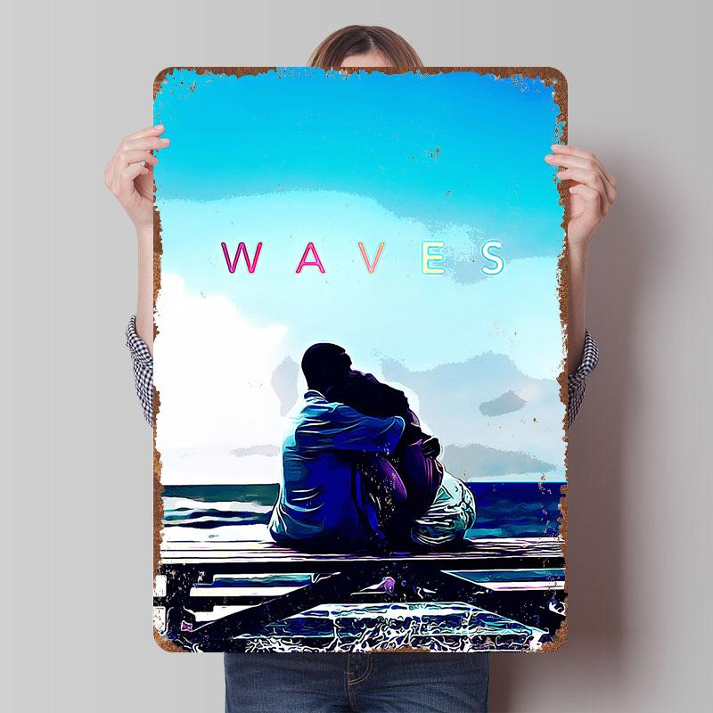 

Waves 5E Tinplate Poster Customized Wall Art Vintage Retro Metal Signs for Room Decoration Gaming Bathroom Decor Man Cave Home 20x30cm（7.8x11.8inch）