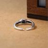 Real 925 Sterling Silver Love Ring Hand In Hand Opening Rings For Women Anel Gift
