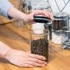 CASUAL PRODUCT Standard Glass Canister with Stainless Steel Lid, 600ml, 576867, Heat-Resistant Glass