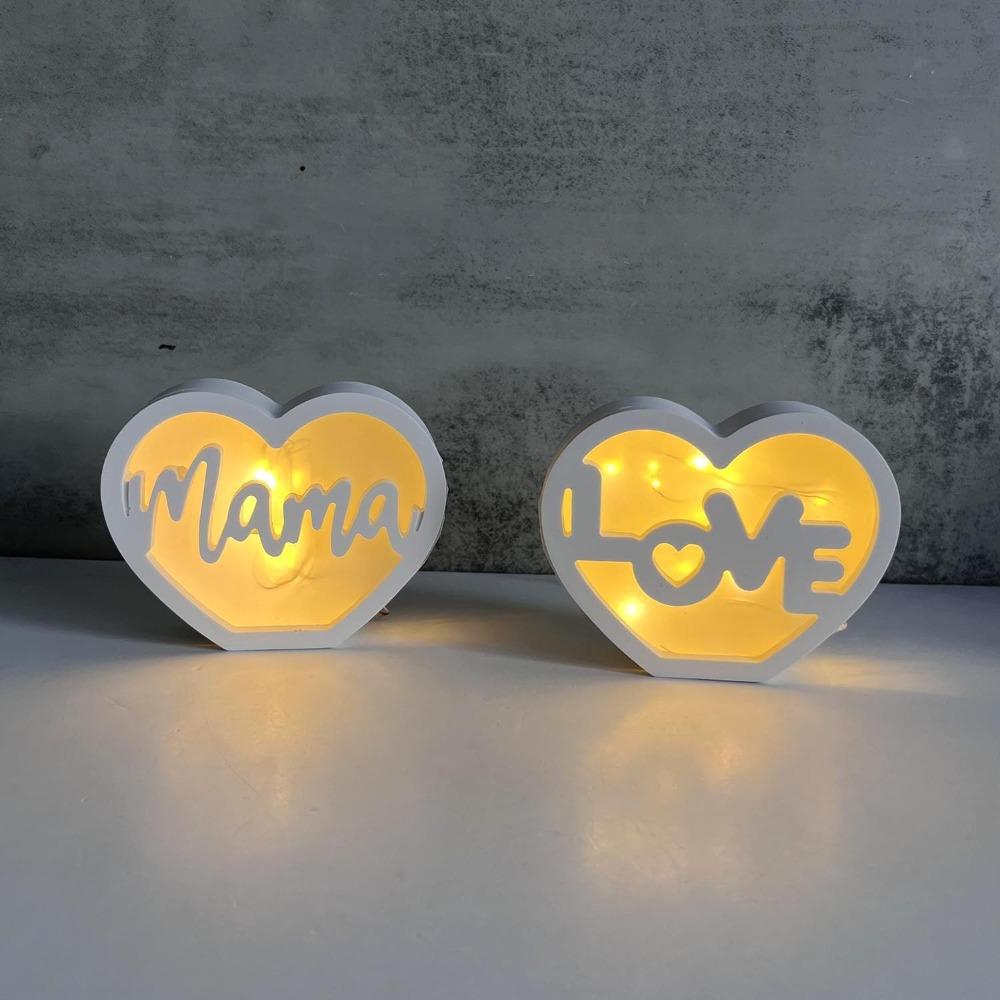 DIY Crafts Heart-shaped Silicone Mold Handmade Mama Letter Love Mold Gift Box Mold  Mother's Day