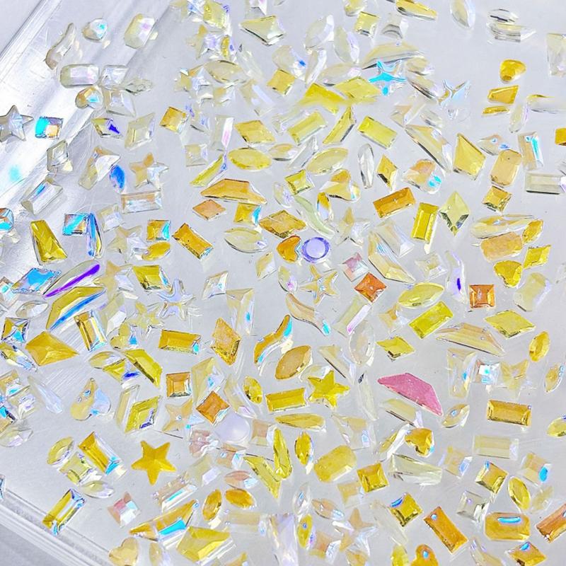 100Pcs Mixed Aurora Rhinestones Nail Beads Colorful DIY Charms Gems Women Manicure Art Professional Salon Kit