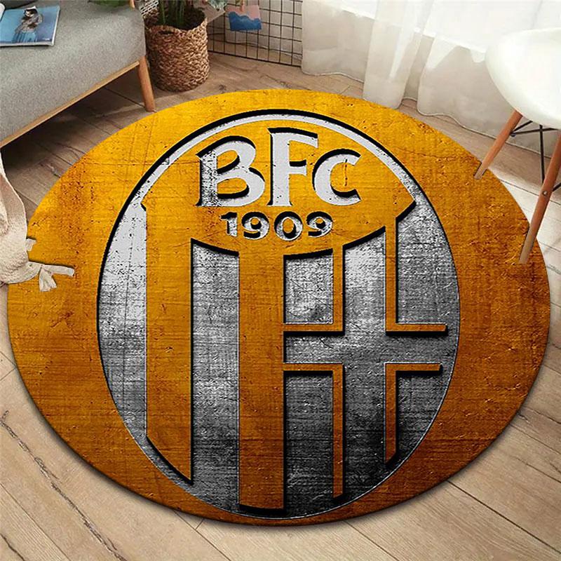 Bologna FC 1909 Round Area Rug,Carpet Rug for Living Room Bedroom Sofa Playroom Decor,Non-slip Floor Mat