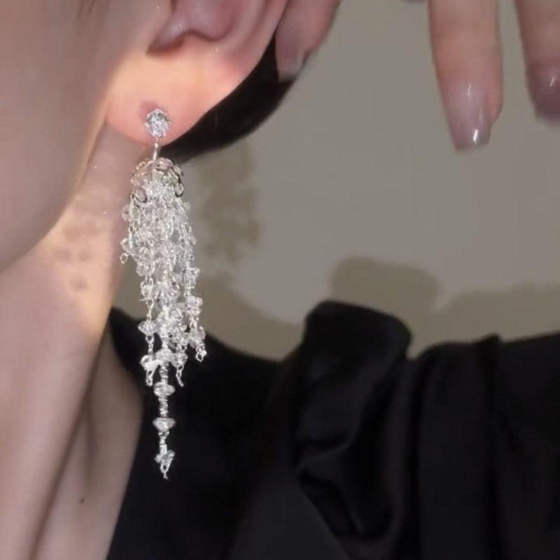 Temperament  Pendant Earring Elegant Jellyfish Tassels Charm Earrings Fashion Small Hoop Earrings Party Jewelry