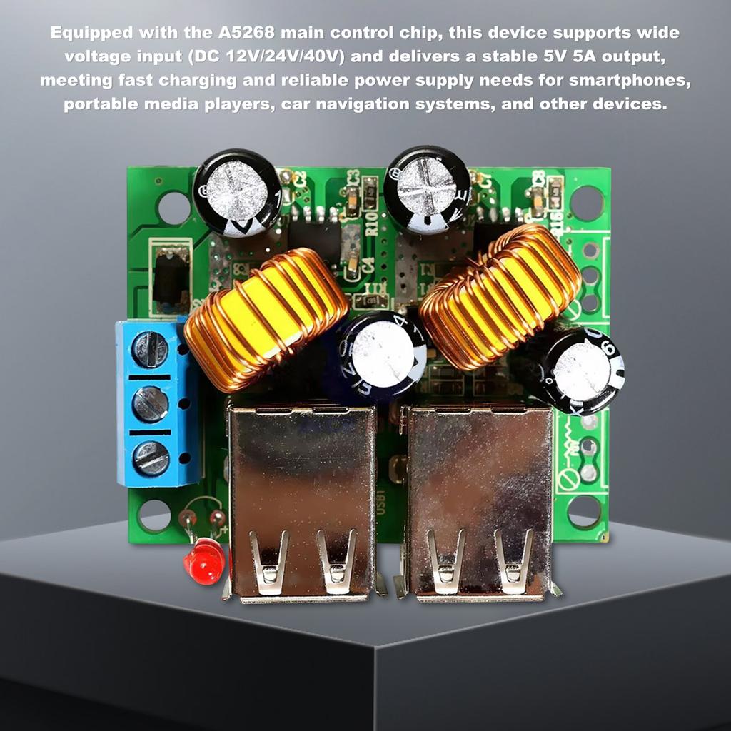 4-USB Port Power Buck Converter DC 12V 24V 40V To 5V 5A Buck Converter Module for MP3/MP4 Phone Car Equipment