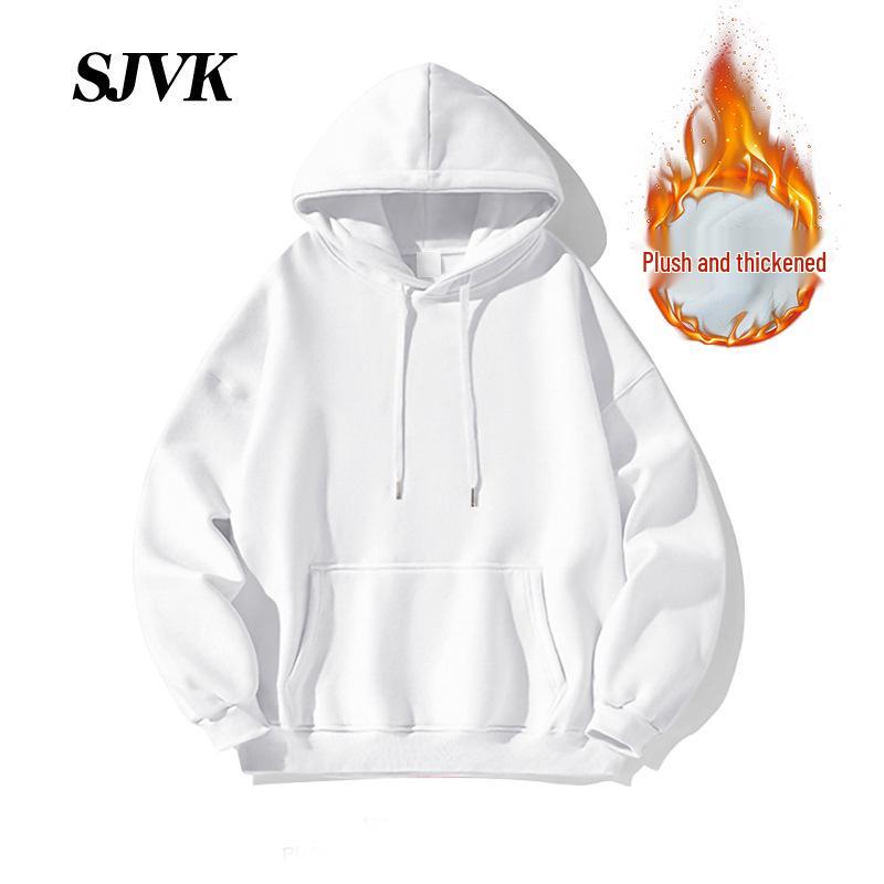 Herren Weinrot Plus Samt Kapuzenpullover - Lässige Lockere Herbst/Winter Oberbekleidung