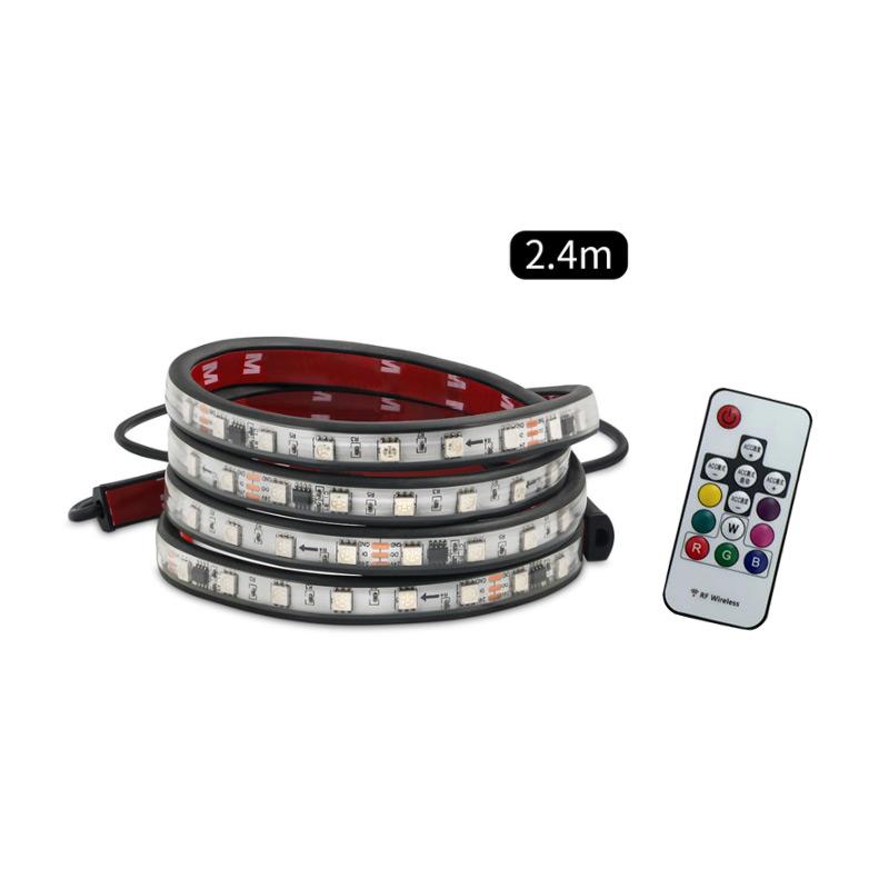DRL LED Truck Light Strips Warning Light RGB Colorful Flexible Streamer 1M 1.5M 2M LIght Bar Atmosphere Lamp with Remote 24V