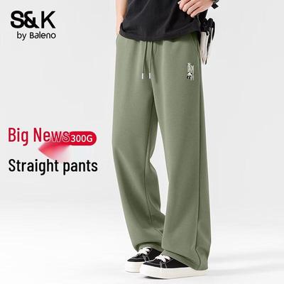 Baleno S&K Men's Autumn Printed Knit Wide-Leg Casual Pants