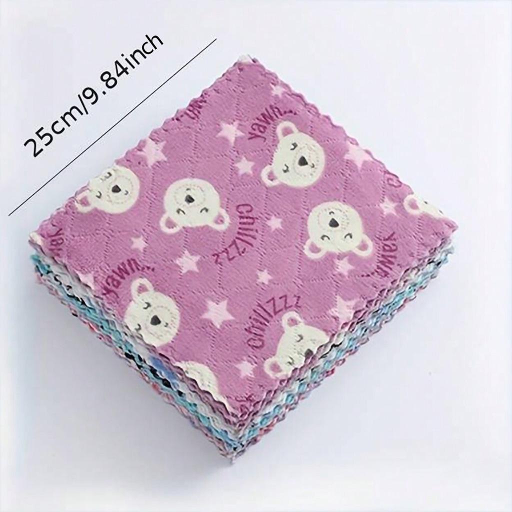 5/10pcs-Dishwashing cloth, absorbent coral velvet dishcloth, household kitchen and household soft cleaning cloth, random color