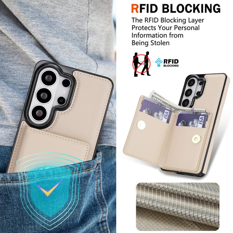 RFID Anti-theft Ring Holder Card Slot Phone Case For Samsung Galaxy S26+ 5G, PU Leather Shockproof Protective Cover
