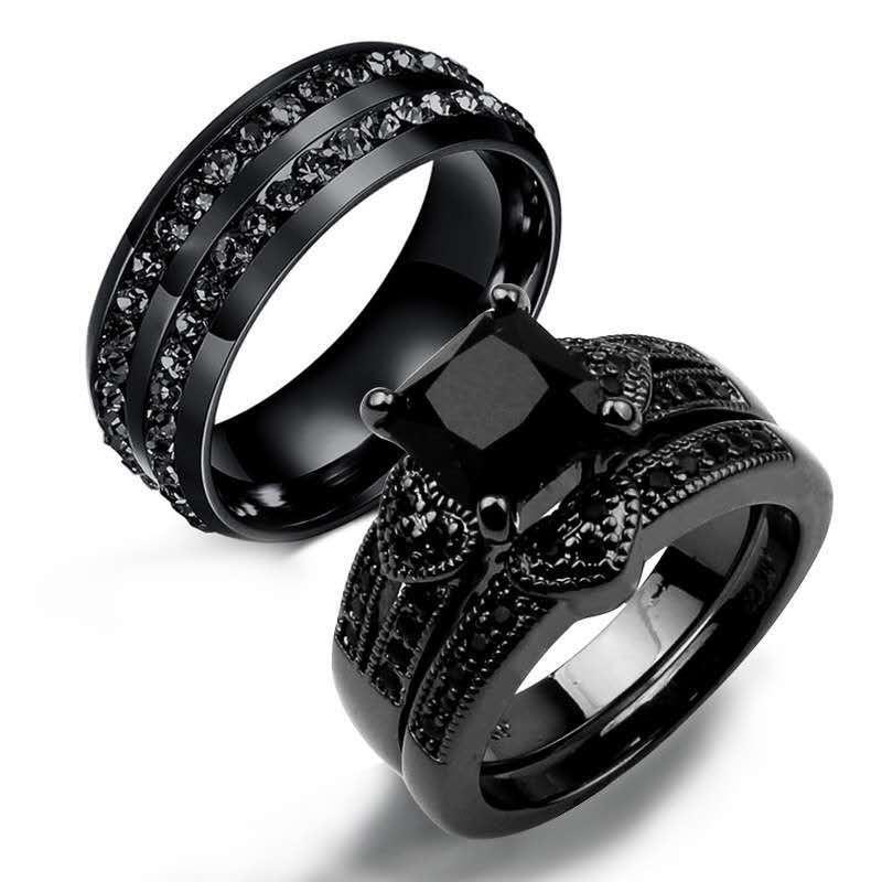 European & American Zircon Couple Rings - Simple, Stylish, & Personalized for Men & Women