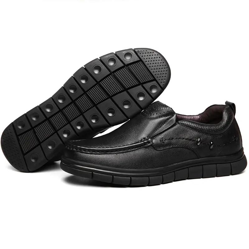 New Genuine Leather Casual Shoes for Men Handmade Slip on Flats Versatile Outdoor Walking Footwear Loafers Breathable Sneakers