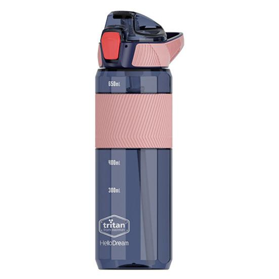 

650 мл уплотнительная чашка для воды, устойчивая к падению, не содержит BPA, прекрасная студенческая прозрачная бутылка для улицы, для прогулок синий