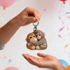 Little Monkey Pocket Hug Token Cute Monkey Holding Plush Toy Keychain with Card Inspirational Keepsake for Friends Family Emotional Support