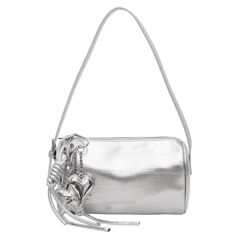 

Модная сумка подмышку Новая универсальная сумка на плечо Кроссбоди Женская сумка no pendant серебряный