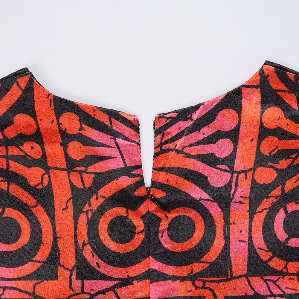 Rochie nouă africană de damă plus size, largă, cu decolteu în V și imprimeu