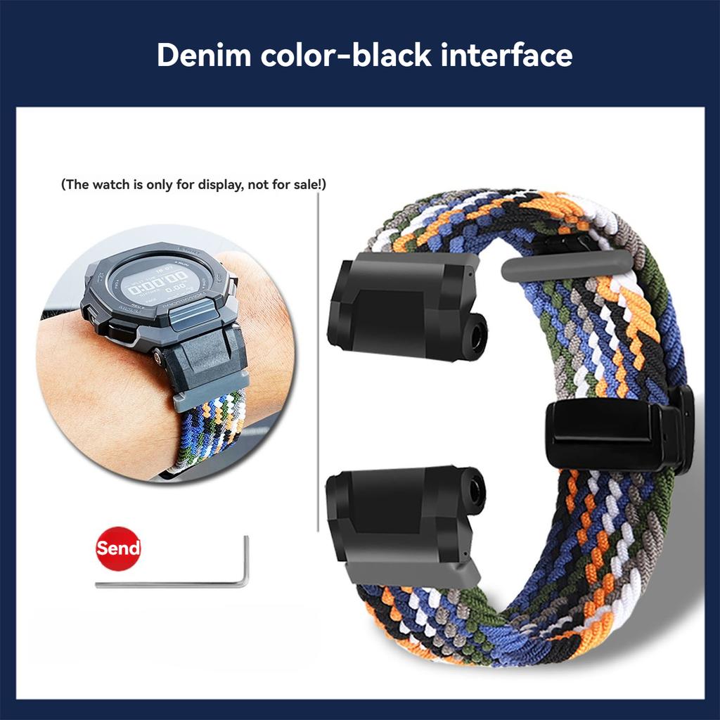 GBD-300 Elastiskt nylonband För Casio G-SHOCK 3568 GBD300 GBD-300-1JF modifierat tyg Klockarmband herr Armband handledsband