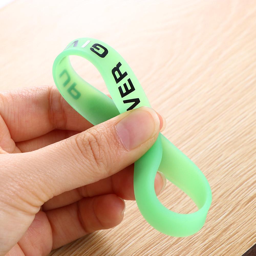 Wristband Never Give Up Bracelet Basketball Wristband Silicone Sweat Band Luminous Rubber Bracelets