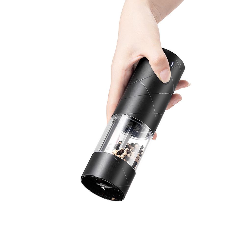 USB Rechargeable Electric Pepper Grinder, Adjustable Coarseness, Kitchen Automatic Black Pepper and Sea Salt Mill.