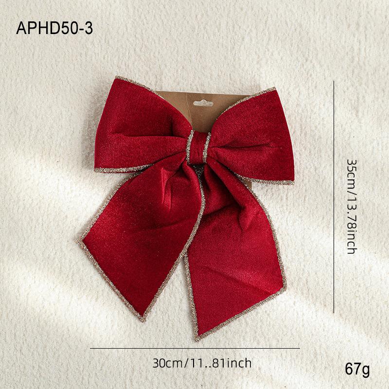 Gold-Edged Christmas Bow Classic Holiday Bow Festive Bow Decoration For Staircases Garlands Mantels