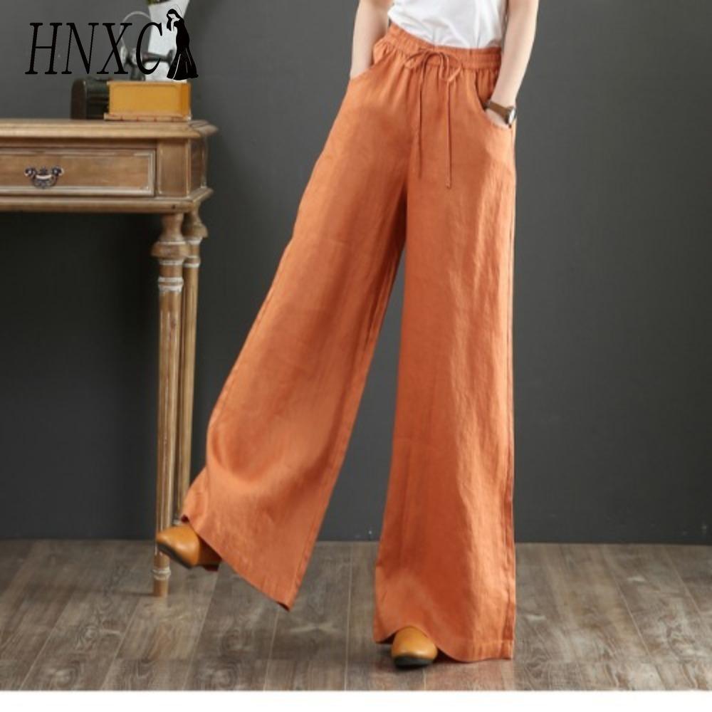 HNXC Dámské módní ležérní jednobarevné kalhoty a capris
