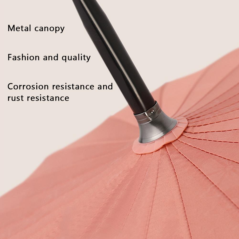 24 Bone Long Handle Umbrellas Creativity Flowering in Water Large Umbrella Reinforcement Windproof Parasols Sun Rain Umbrellas