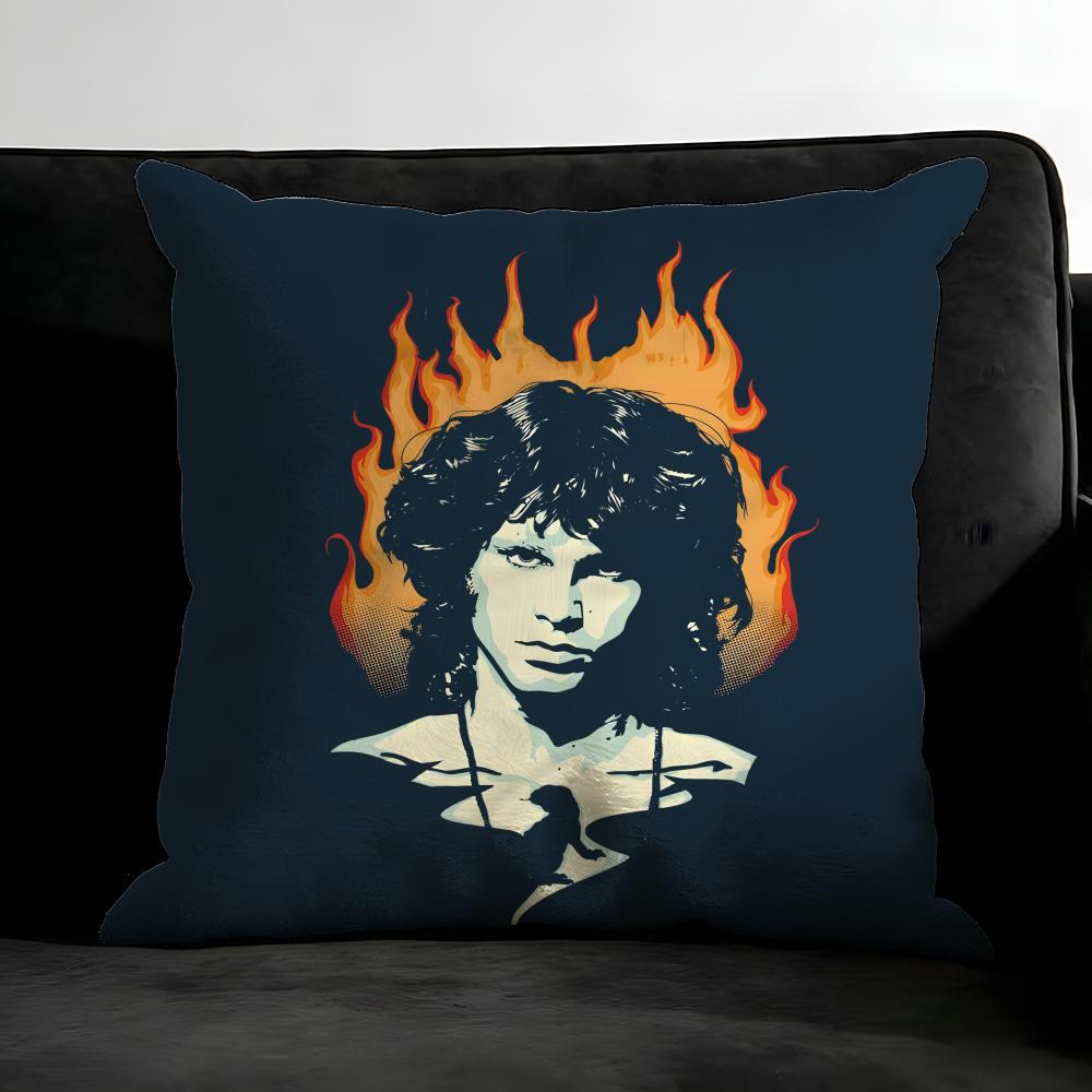 J-Jim M-Morrison Band Cushion Cover Pillowcase Ultra Soft Skin Friendly Fabric Cloud Like Comfort & Concealed Zipper