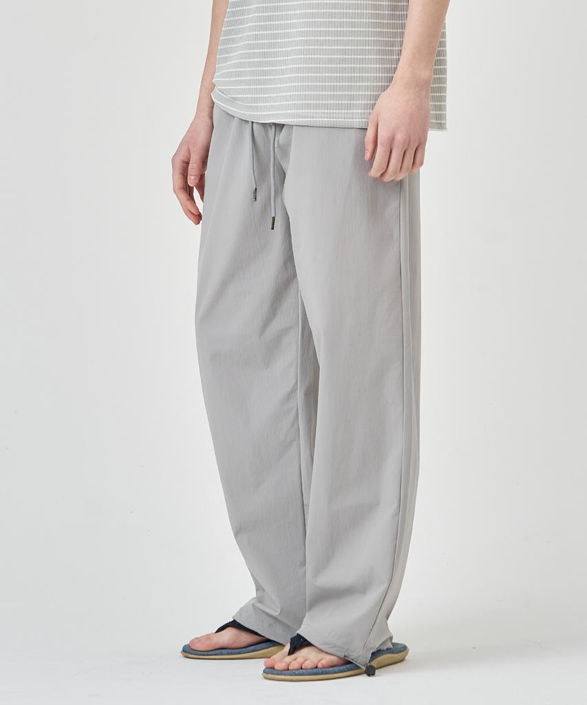 THE-ABON Cool Wide Stretch String Pants Light Khaki
