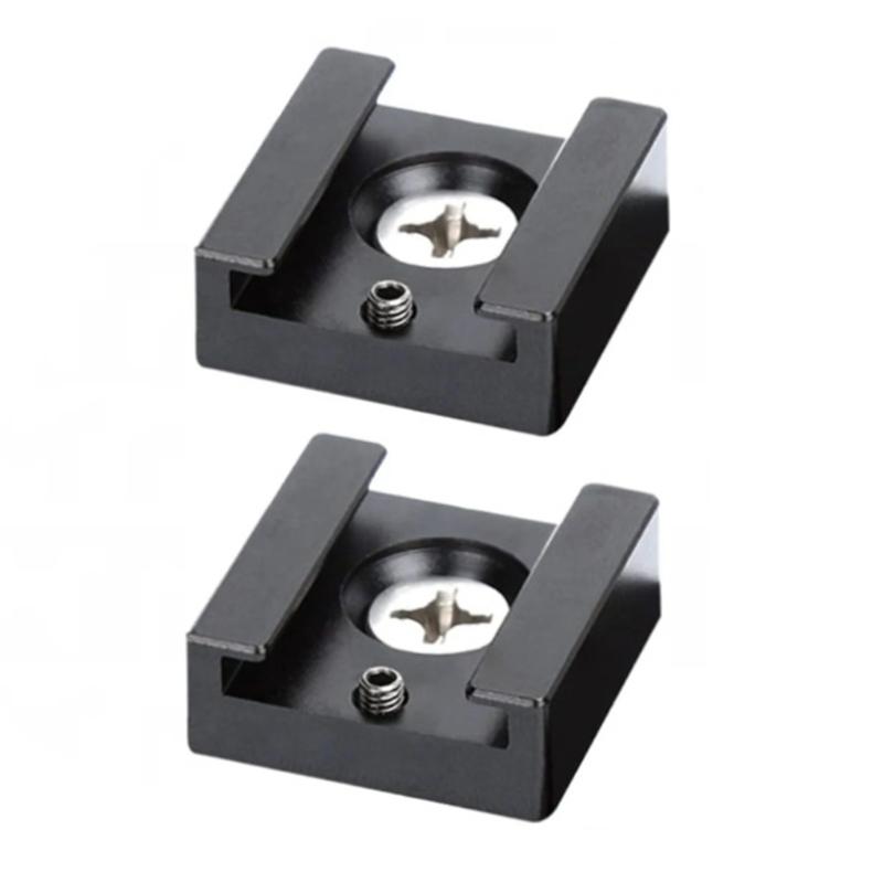 Cold Shoe Mount Adapter Base with 1/4inch Mounting Screw for Camera Cage Flash LED Light Microphone Hot Shoe Adapter