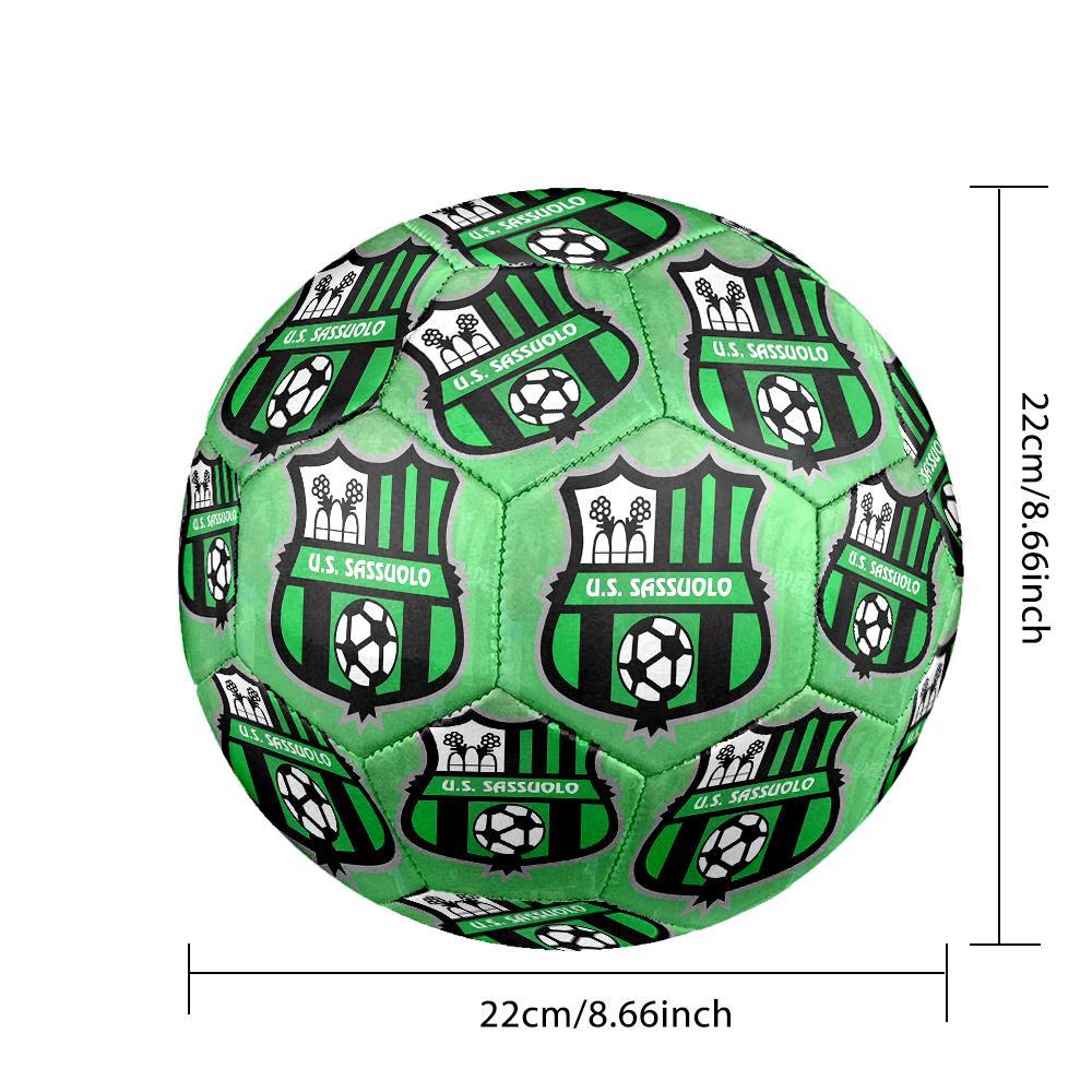 Sassuolo FC Soccer Ball, Colorful, Suitable for All Ages, Machine-stitched, PVC Material, Competition Grade, Durable and High Bounce