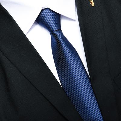 Herren Business Kleid Dunkelblau Dunkelgrau Reißverschluss Bräutigam Hochzeit Streifen Faul Ohne Muster Krawatte