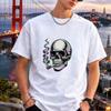 Smoking Skull T-Shirt Neon Skeleton Graphic Tee Streetwear Gothic Punk Style