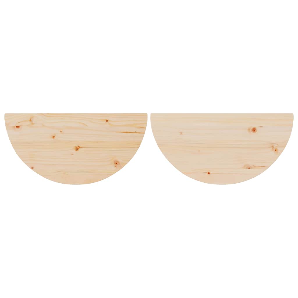 Coffee Table Set 2 pcs Natural Solid Pine Wood