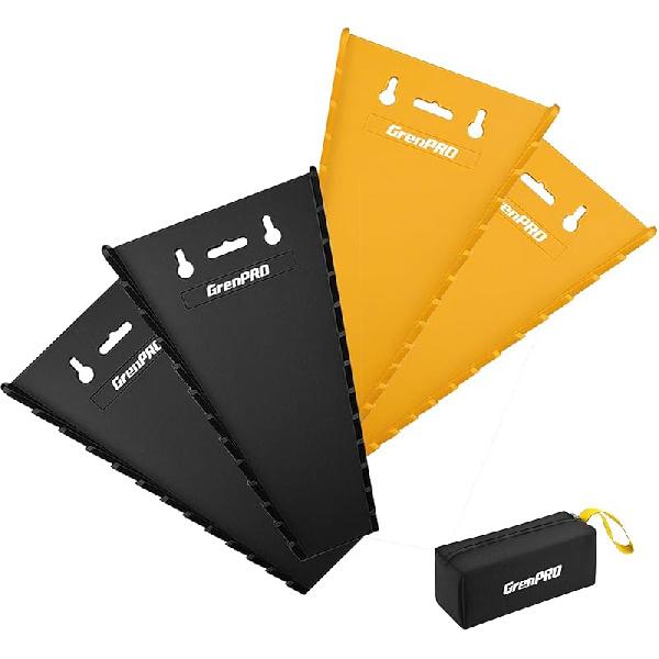 Wrench Organizer For Tool Box, 2 Pack Magnetic Wrench Holders With Handle, Includes FREE 10Mm Double-Ended Wrench, Storage For Tool Box Drawer, SAE &