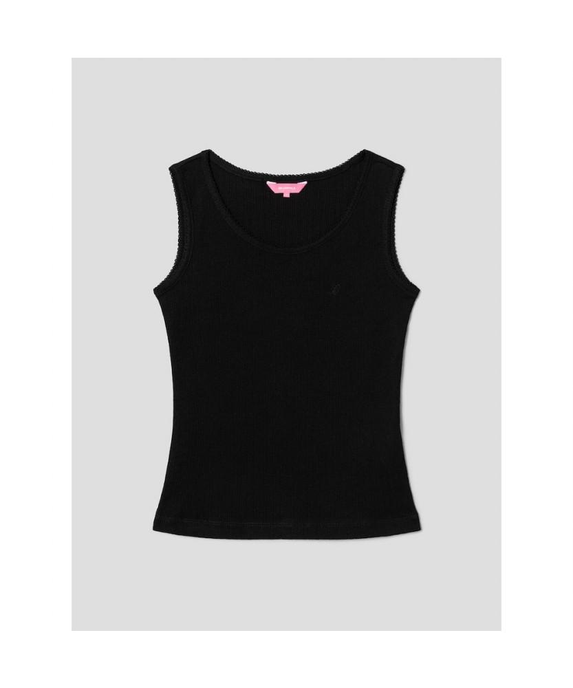 Binpolleidiseu [B. My] Eyelet Sleeveless T-Shirt Black (Bf6442N025)