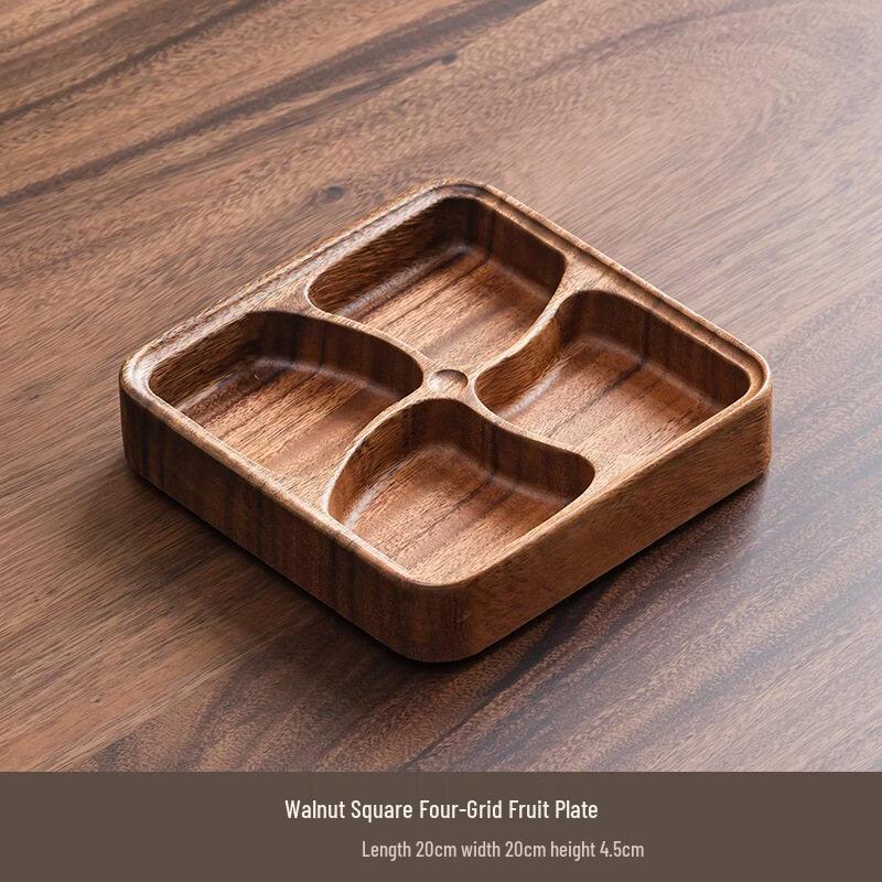 

Abay Walnut Wood Square Divided Serving Tray