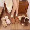 Retro Bow Snow Boots Women's Autumn and Winter New Niche Thick-soled Velvet Non-slip Short Boots Cotton Shoes Women