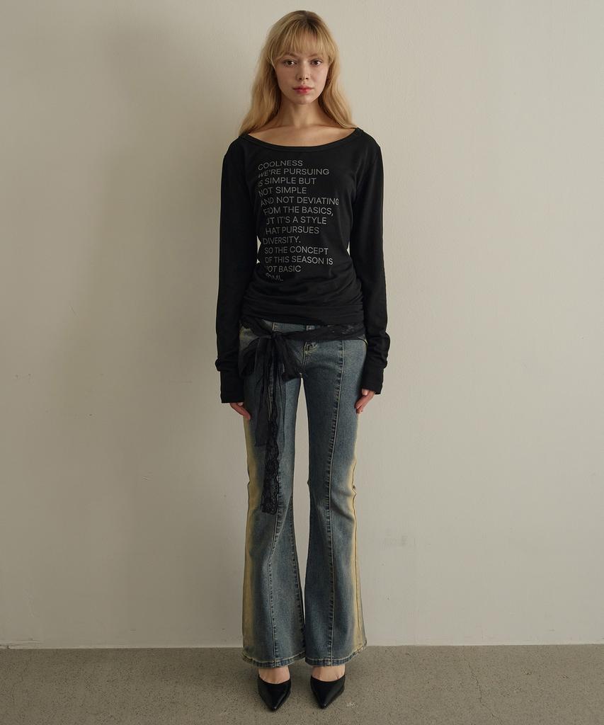 5OML Lettering Loose Fit Long Sleeve (Black)