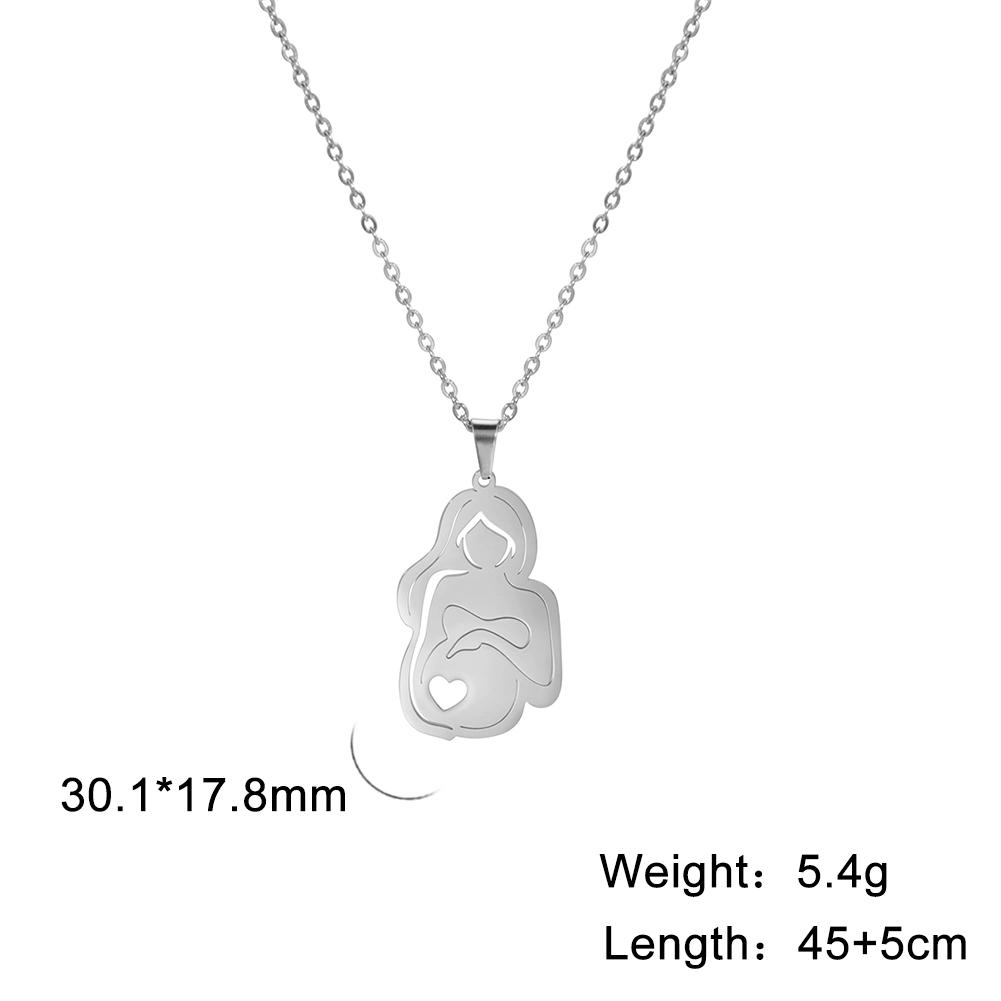Cazador Lovely Family Pendant Necklaces Mom Dad Children Baby Pregnant Woman Stainless Steel Choker Jewelry Mother Day Gift New