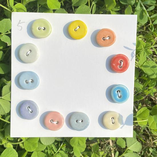 Rainbow Ceramic Button Fasteners for DIY Knitting & Doll Clothes (12/15mm)