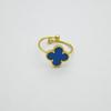 Vierblättriger Kleeblatt Goldplattierter Verstellbarer Ring für Damen - Elegantes Blumen-Design, Modischer und Schicker Schmuck für den Arbeitsweg