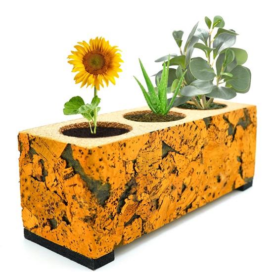 

Коркова ваза для квітів з 3 отворами, набір коркових контейнерів для рослин 3 в 1 з дренажем