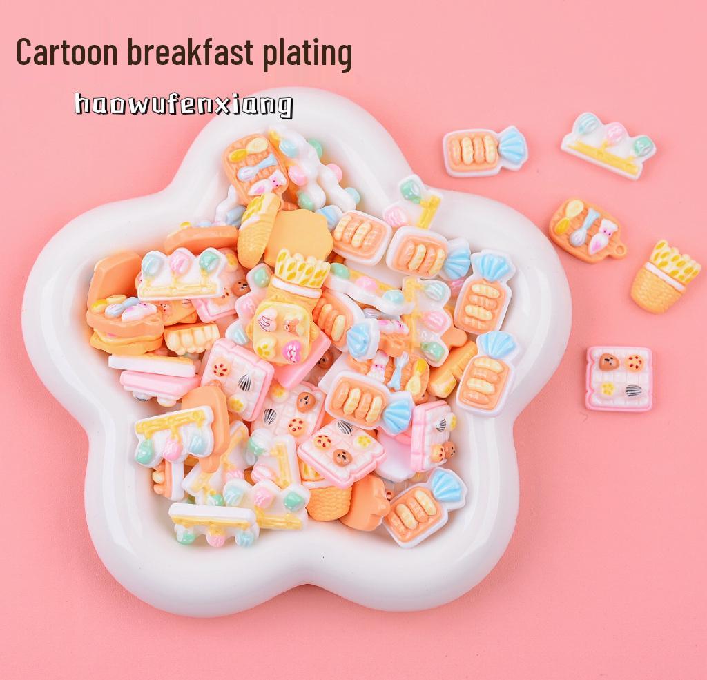 Mini Bear Bread Resin Accessories: Hair Clip, Magnet, Cream Glue, DIY Simulation Food Toy