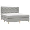 3128773 vidaXL Lit à sommier tapissier avec matelas Gris clair 160x200cm Tissu