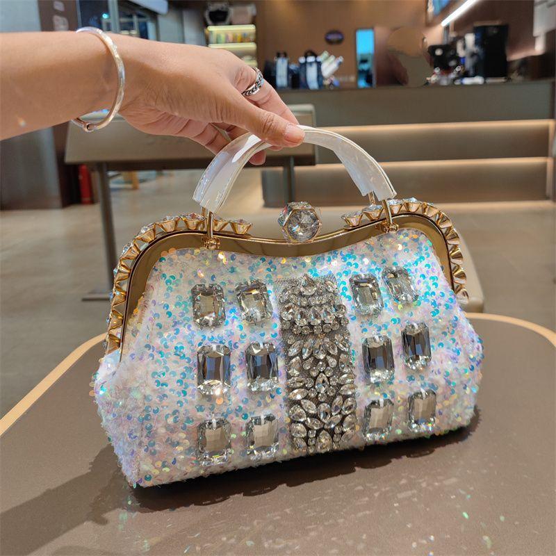 New Fashionable Sequin Studded Diamond Large Capacity Handbag for Women