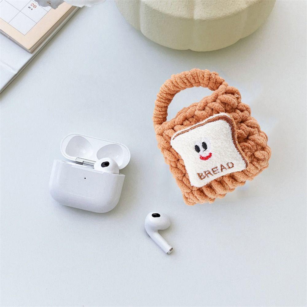Crochet Mini Knitted Handbag Sandwich Hamburg Earphone Knitted Bag Headset Cover Knitted Portable Coin Purse Little Gift