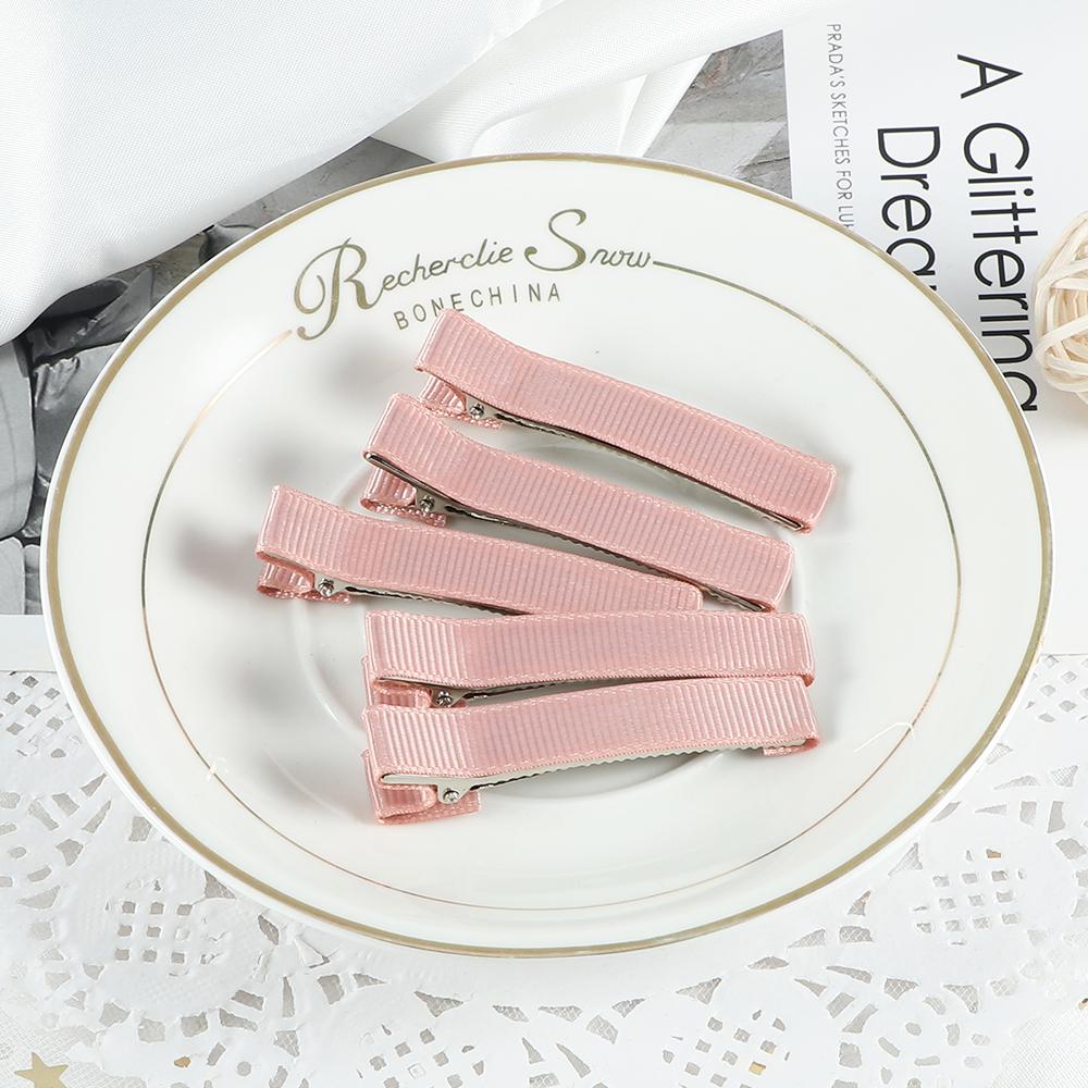 24PCS 6cm Ribbon Covered Metal Hair Clips Basic Simple Hairpins DIY Jewelry Handmade Girls Kids Hair Accessories Gifts