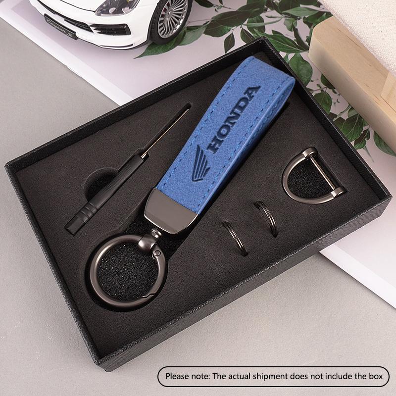 High Quality Leather Motorcycle Emblem Keychain Keyring Pendant For Honda CB400 CB650 FCBF CBR25ORR CRF SH3O0 NC75O Accessories VO8