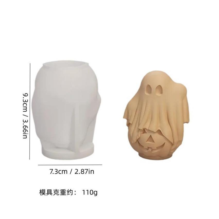 DIY Pumpkin Ghost Candle Mold Handmade Halloween Creative Cute Monster Gypsum Concrete Silicone Mold 3D Scented Crafts Ornaments