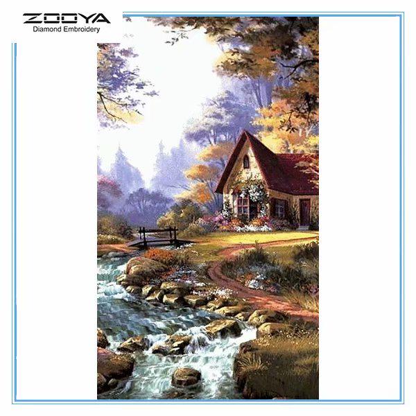 

ZOOYA DIY 5D Полный дрель Алмазная картина Пейзаж Вышивка Крестом Мозаика Картина Домашний декор
