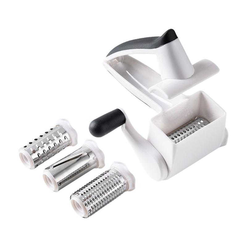Rotary Cheese Grater Handheld Design with Comfortable Handle Grip for Easily Grating of Cheese and More